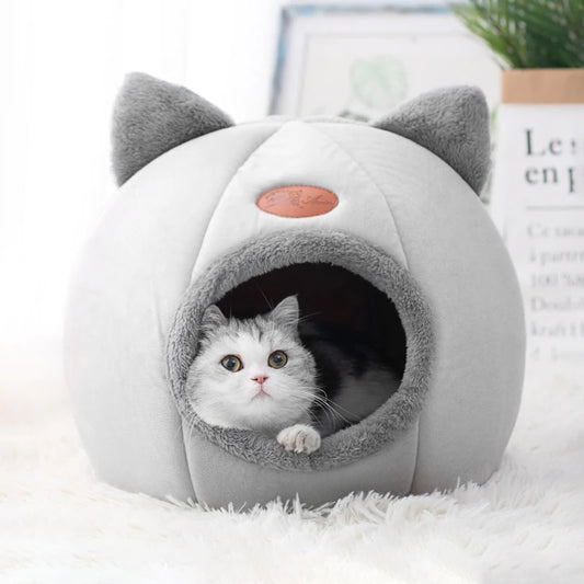 Cozy Cave Cat Bed & Small Dog Nest – Deep Sleep Comfort!