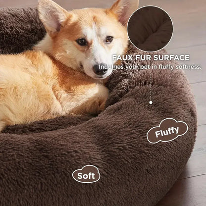 Winter-Ready Round Dog & Cat Bed - Plush & Washable!