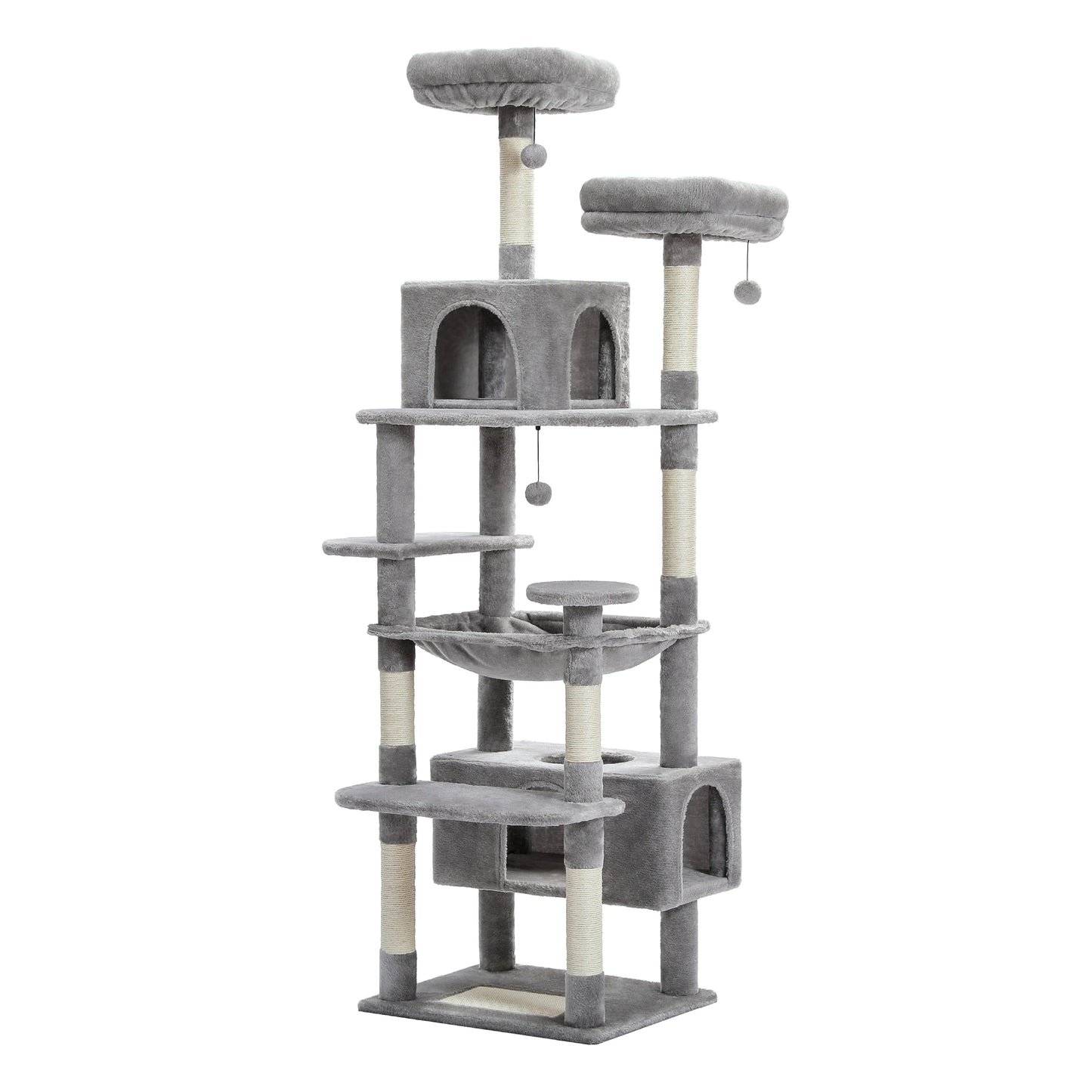 Tall Plush Cat Tower with Caves and Scratching Boards!