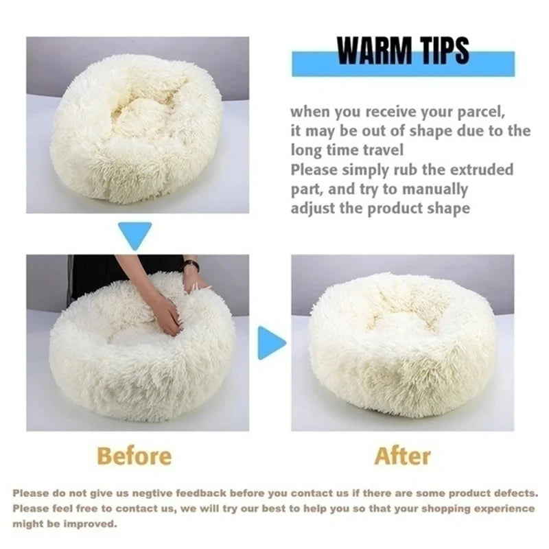 Winter-Ready Round Dog & Cat Bed - Plush & Washable!