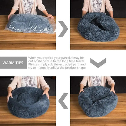 Winter-Ready Round Dog & Cat Bed - Plush & Washable!