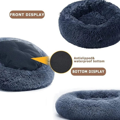 Winter-Ready Round Dog & Cat Bed - Plush & Washable!