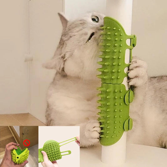 Self-Cleaning Cat Grooming Brush & Wall Scratcher Combo!