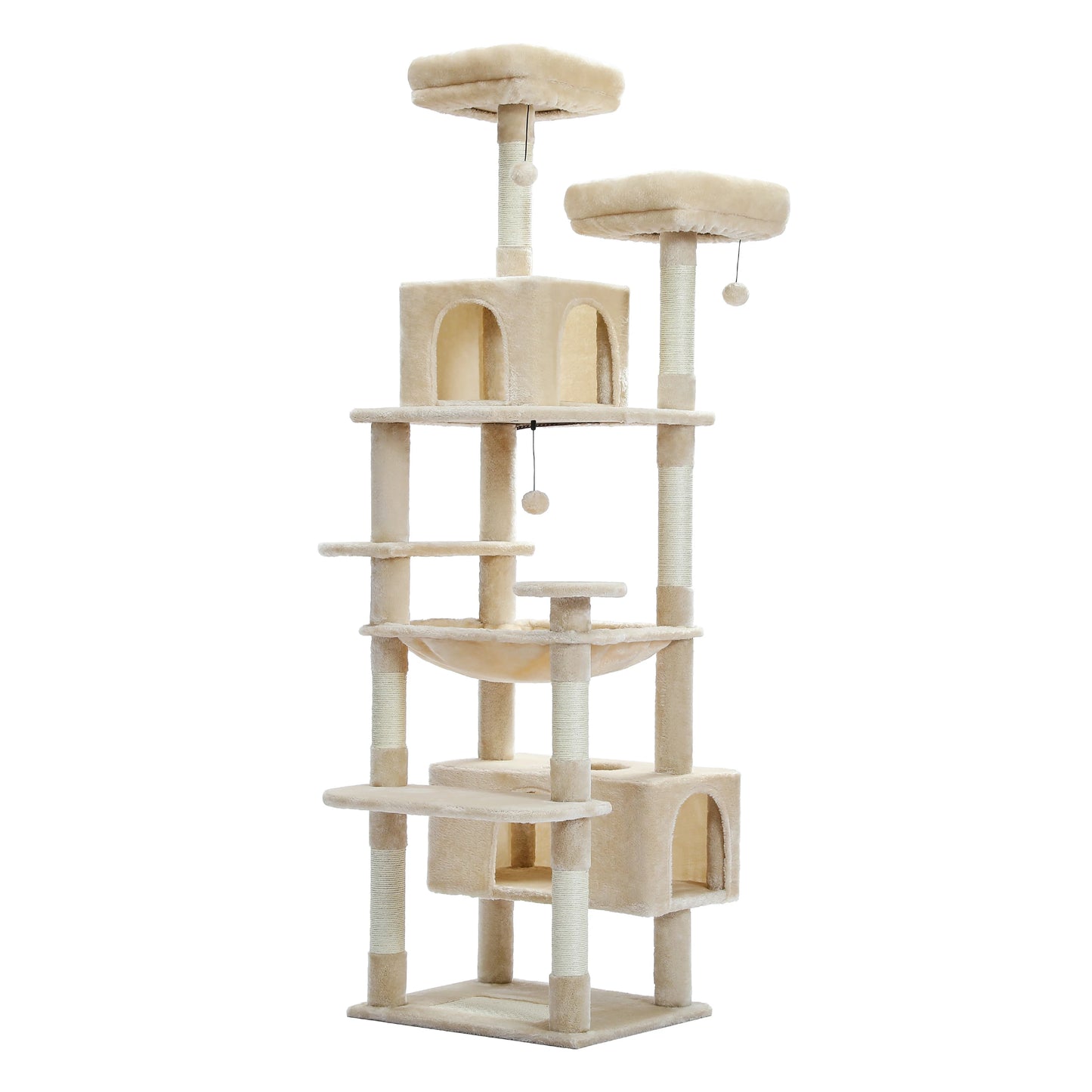 Tall Plush Cat Tower with Caves and Scratching Boards!